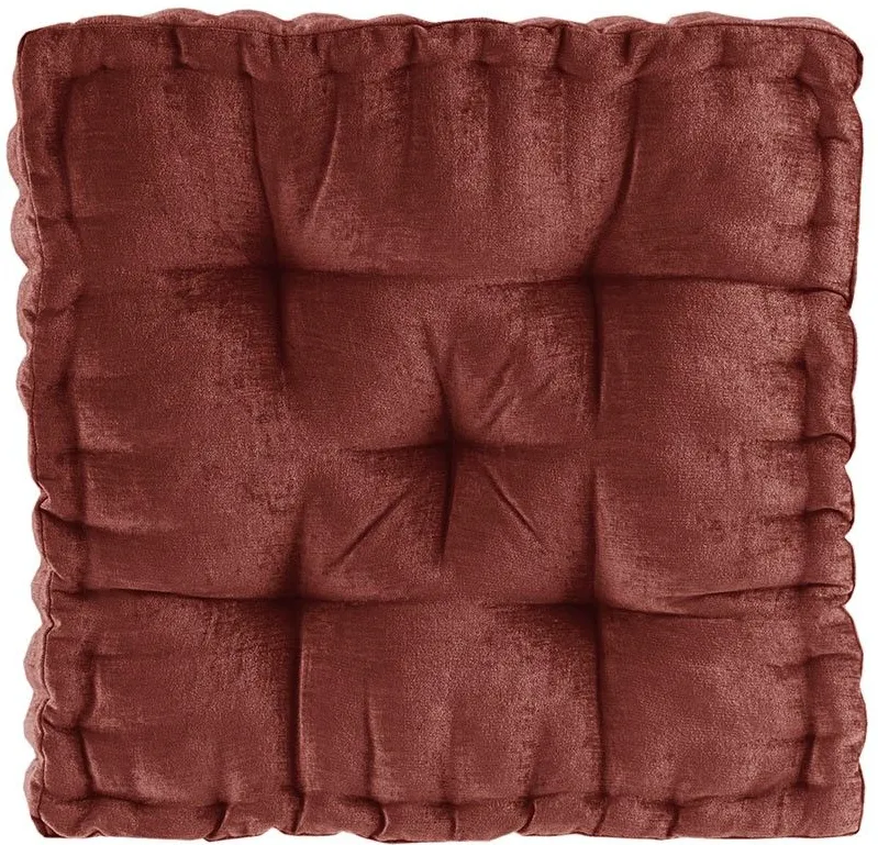 Azza Poly Chenille Square Floor Pillow Cushion Spice