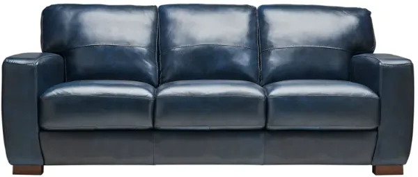 Theo Blue Leather Sofa