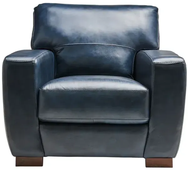 Theo Blue Leather Chair