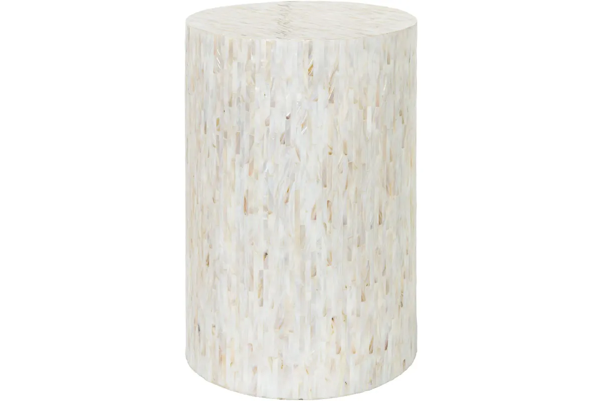 Iridescent Side Table in Ivory