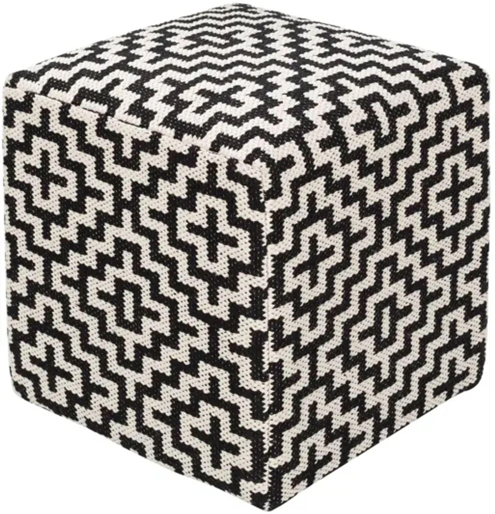 Ryder Pouf in Black/Cream