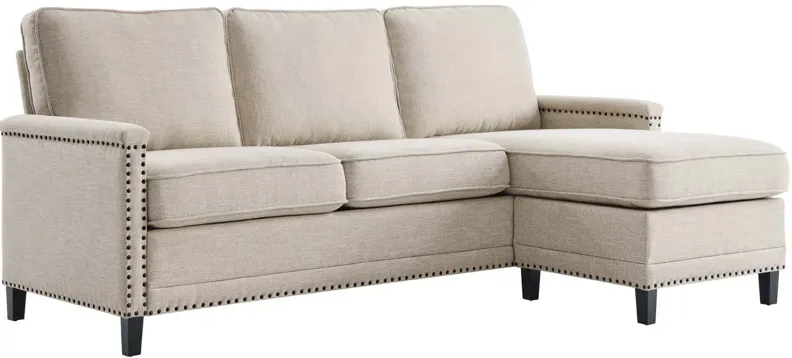 Ashton Upholstered Fabric Sectional Sofa in Beige