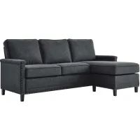 Ashton Upholstered Fabric Sectional Sofa in Charcoal