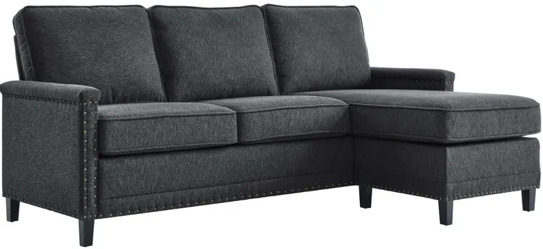 Ashton Upholstered Fabric Sectional Sofa in Charcoal