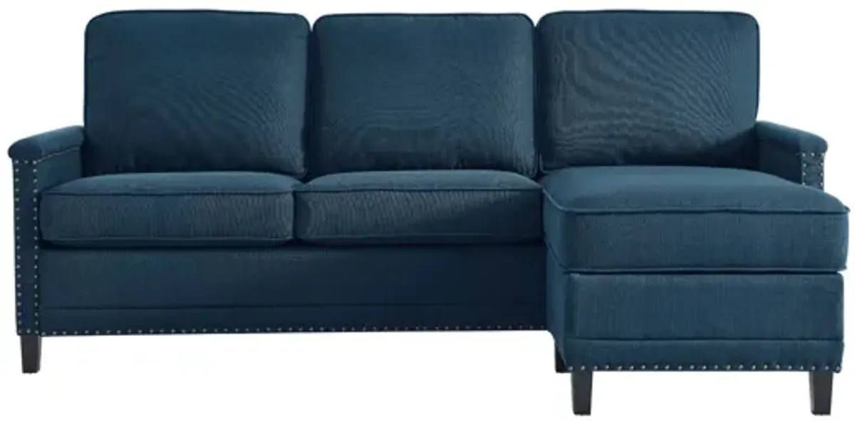 Ashton Upholstered Fabric Sectional Sofa in Azure