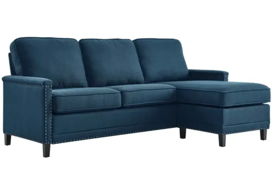 Ashton Upholstered Fabric Sectional Sofa in Azure