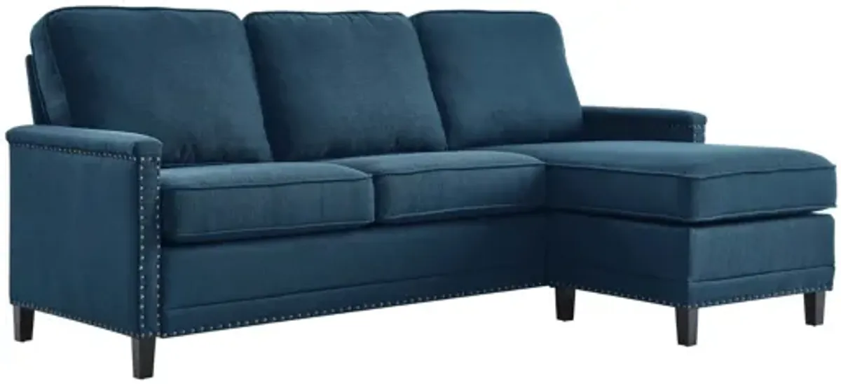 Ashton Upholstered Fabric Sectional Sofa in Azure