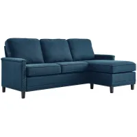 Ashton Upholstered Fabric Sectional Sofa in Azure