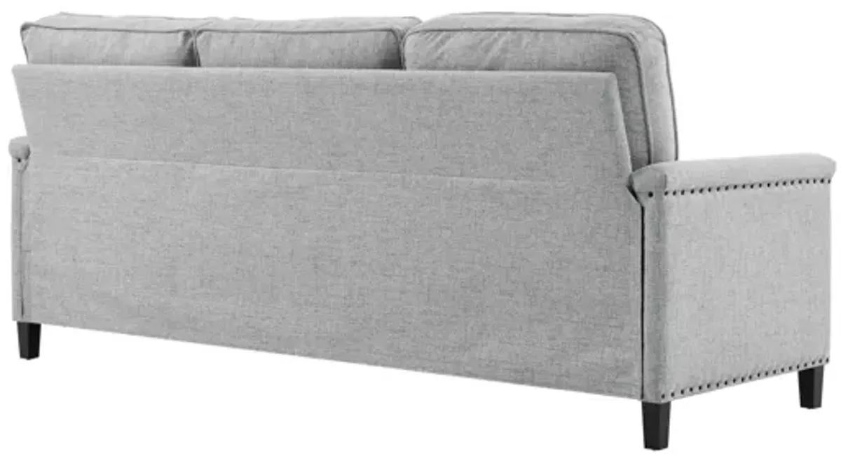 Ashton Upholstered Fabric Sectional Sofa in Light Gray