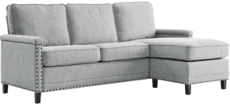 Ashton Upholstered Fabric Sectional Sofa in Light Gray