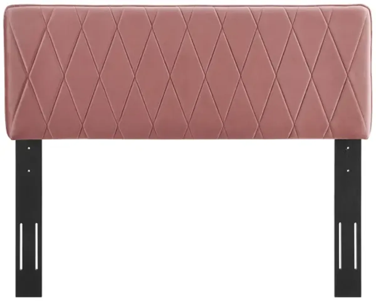 Leila Performance Velvet King/California King Headboard in Dusty Rose