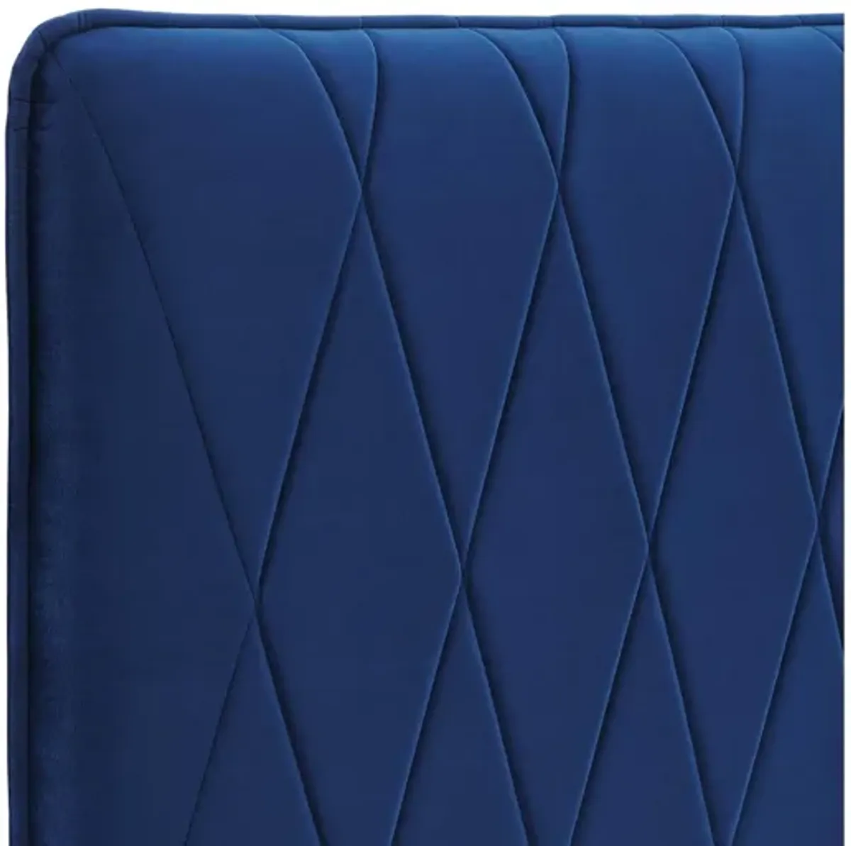 Leila Performance Velvet King/California King Headboard in Navy