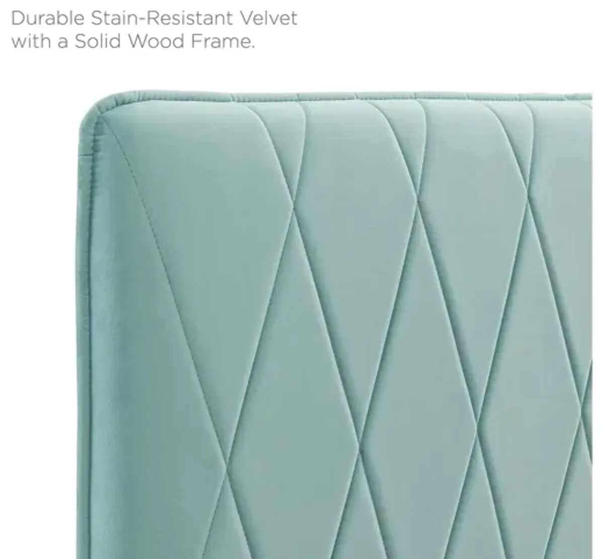 Leila Performance Velvet King/California King Headboard in Mint