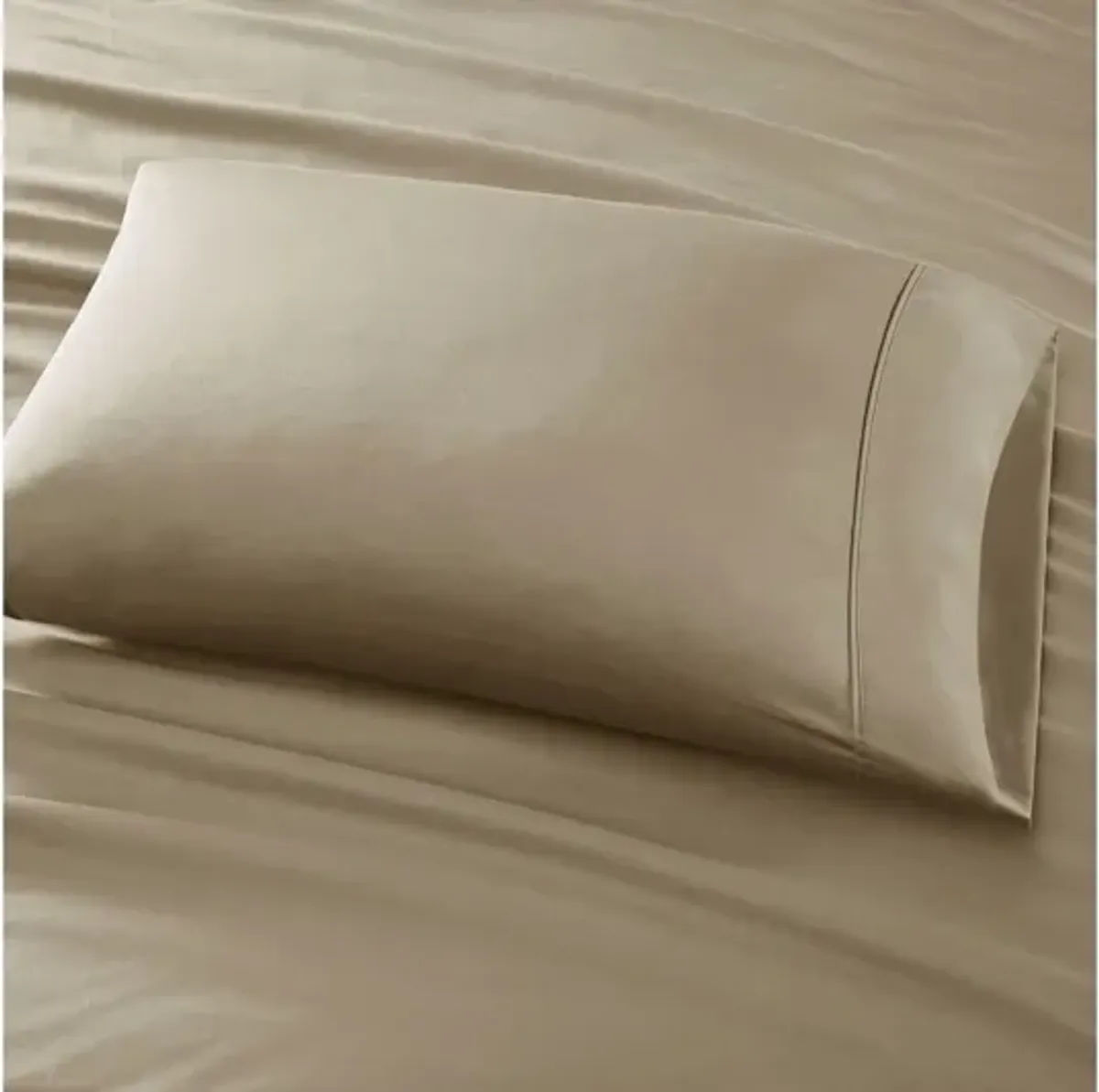 800 Thread Count Cotton Rich Sateen Queen Sheet Set in Khaki