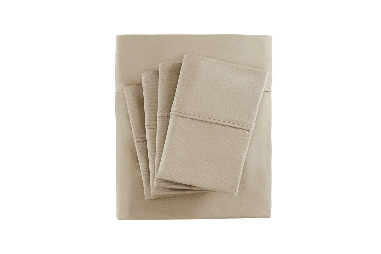 800 Thread Count Cotton Rich Sateen Queen Sheet Set in Khaki