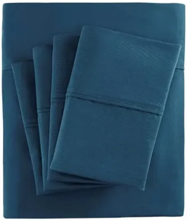 800 Thread Count Cotton Rich Sateen Queen Sheet Set in Teal