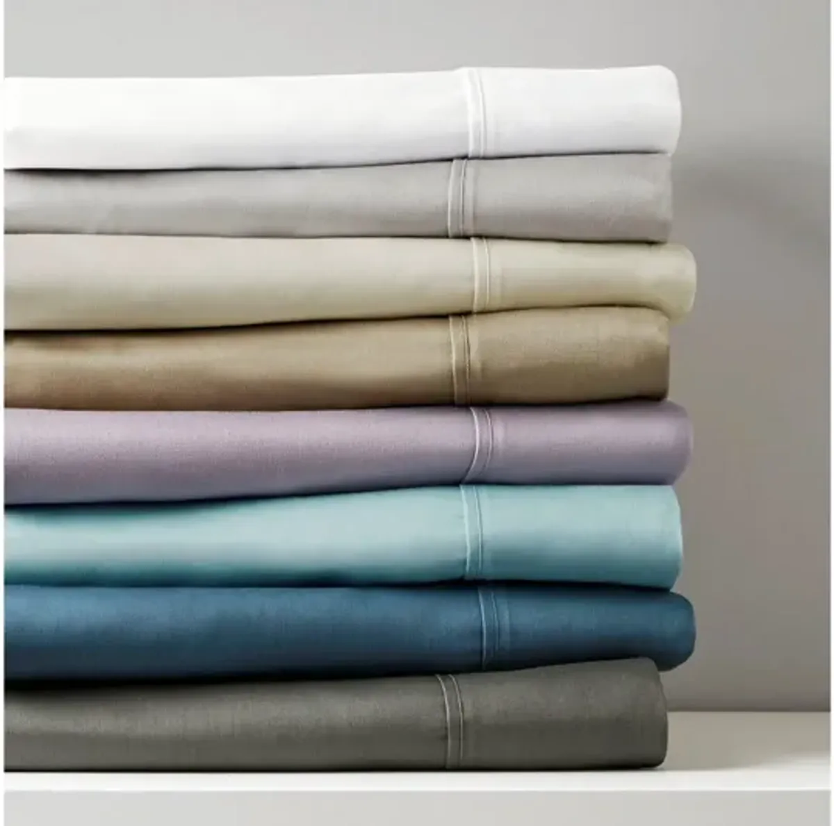 800 Thread Count Cotton Rich Sateen King Sheet Set in Grey