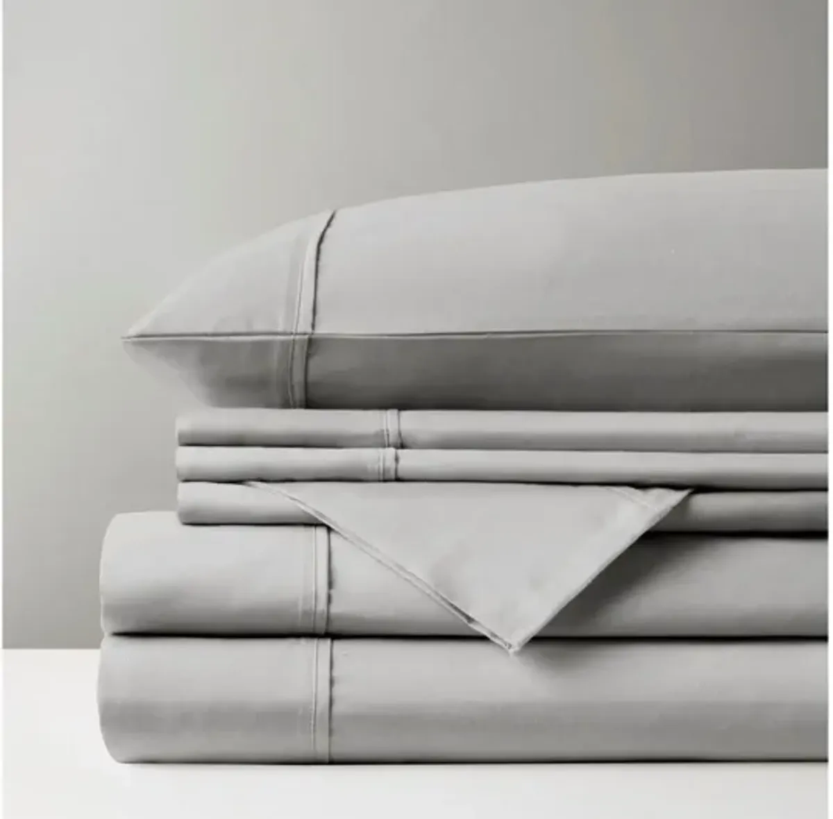 800 Thread Count Cotton Rich Sateen King Sheet Set in Grey