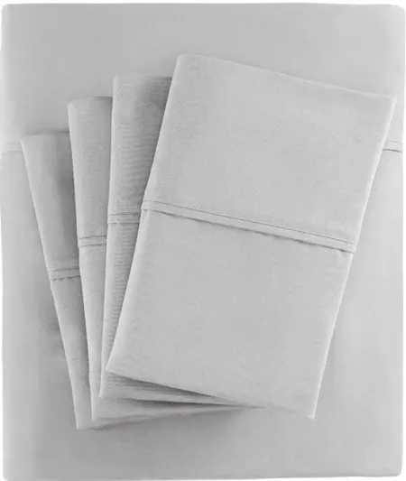 800 Thread Count Cotton Rich Sateen King Sheet Set in Grey