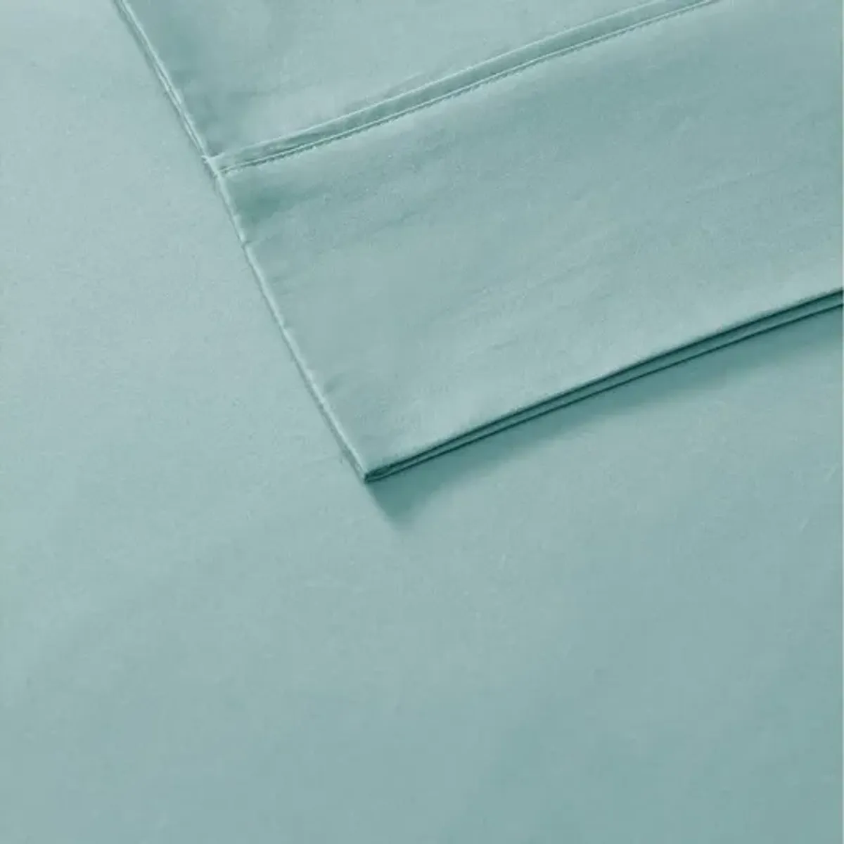 800 Thread Count Cotton Rich Sateen King Sheet Set in Aqua