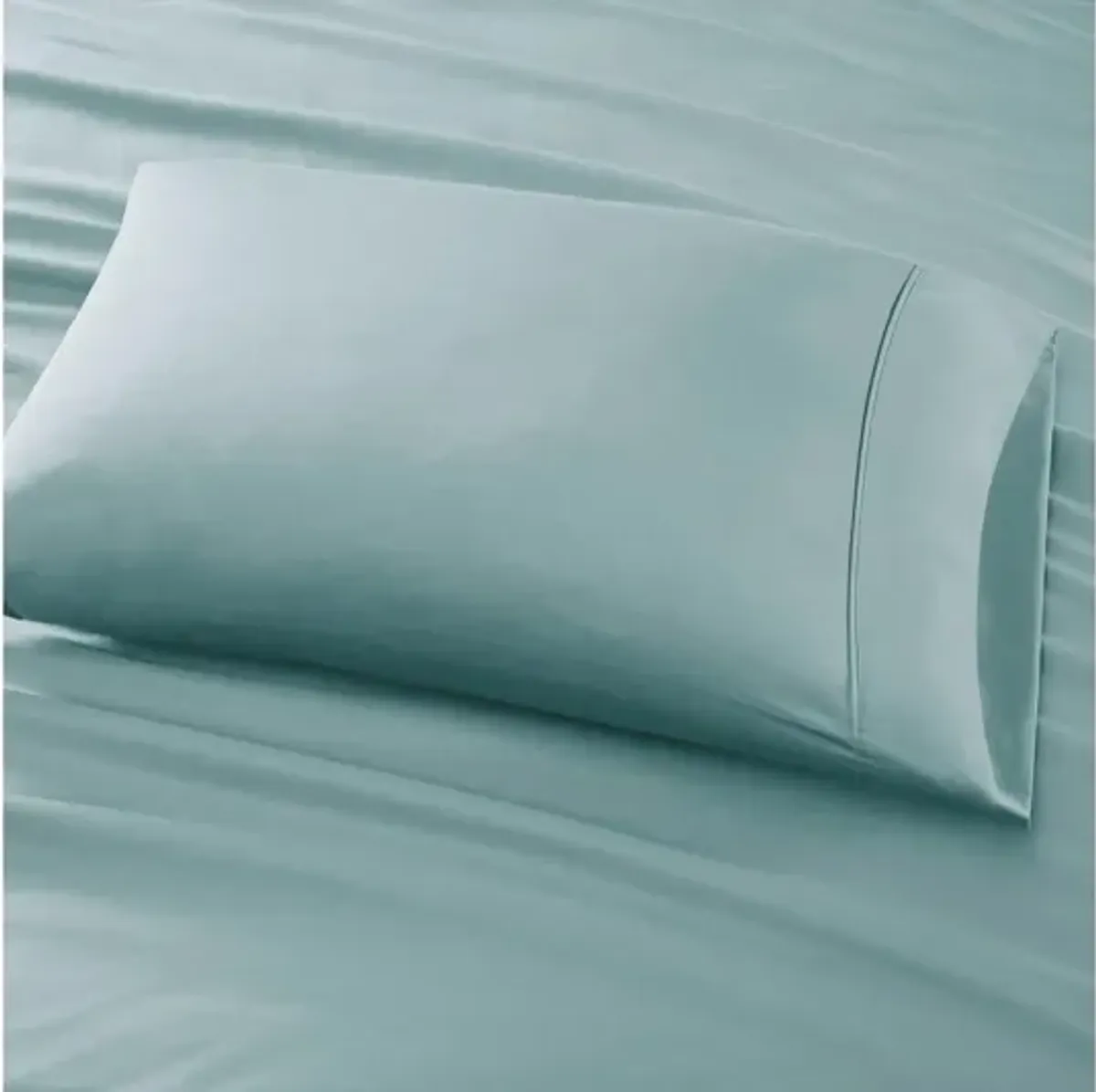 800 Thread Count Cotton Rich Sateen King Sheet Set in Aqua