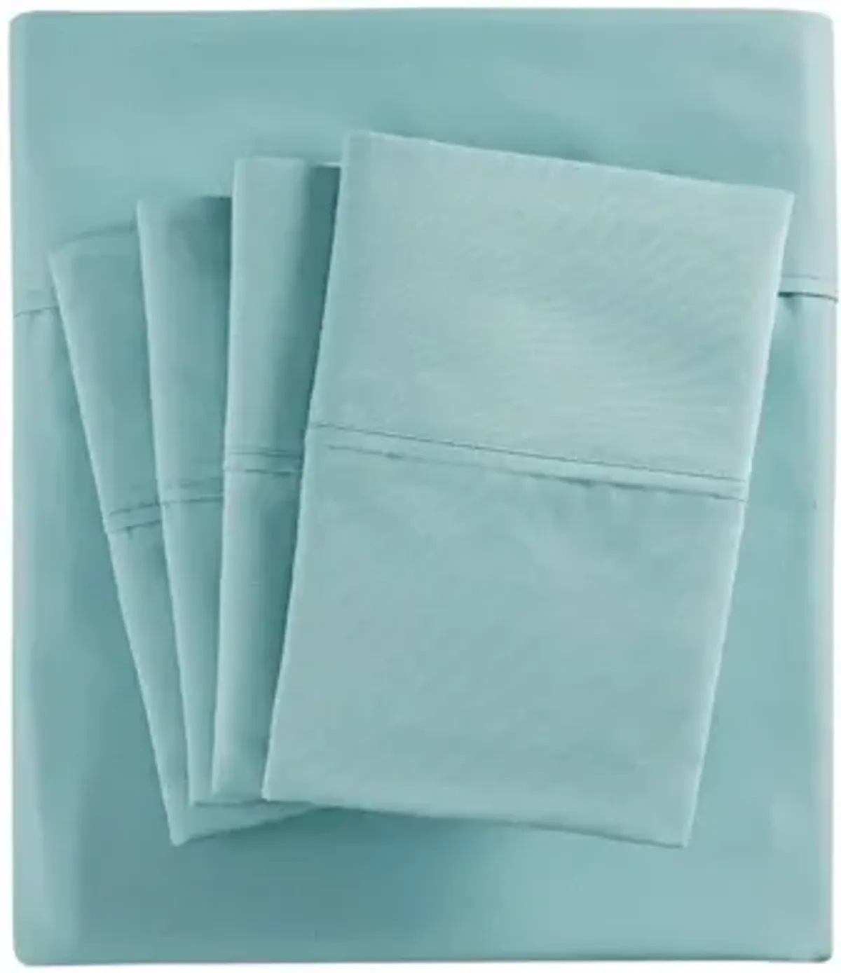 800 Thread Count Cotton Rich Sateen King Sheet Set in Aqua