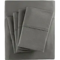800 Thread Count Cotton Rich Sateen King Sheet Set in Charcoal