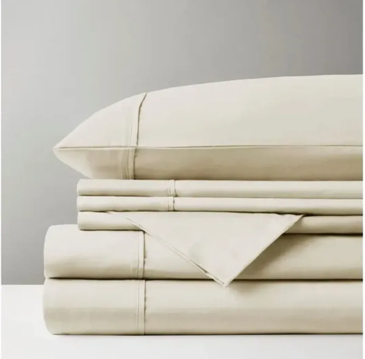 800 Thread Count Cotton Rich Sateen King Sheet Set in Ivory