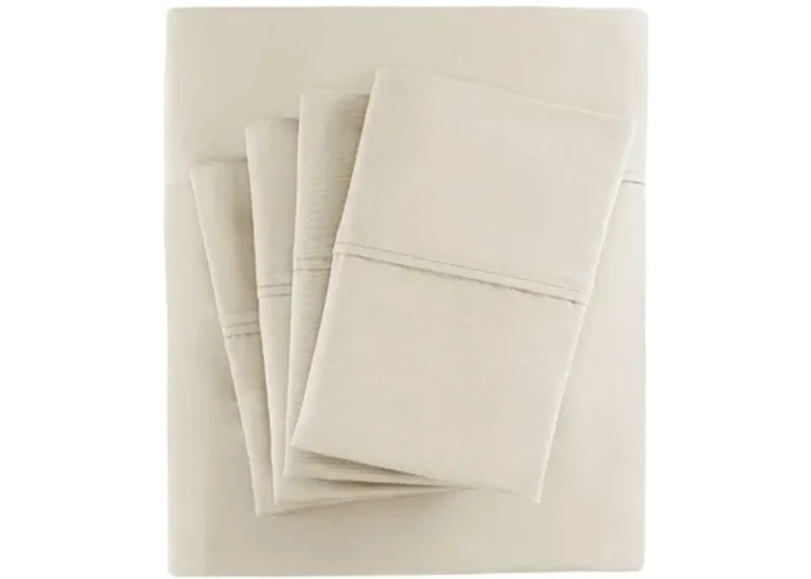 800 Thread Count Cotton Rich Sateen King Sheet Set in Ivory