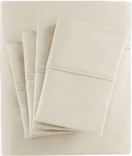 800 Thread Count Cotton Rich Sateen King Sheet Set in Ivory