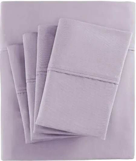 800 Thread Count Cotton Rich Sateen King Sheet Set in Purple
