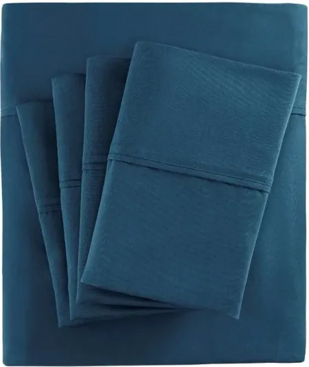 800 Thread Count Cotton Rich Sateen King Sheet Set in Teal