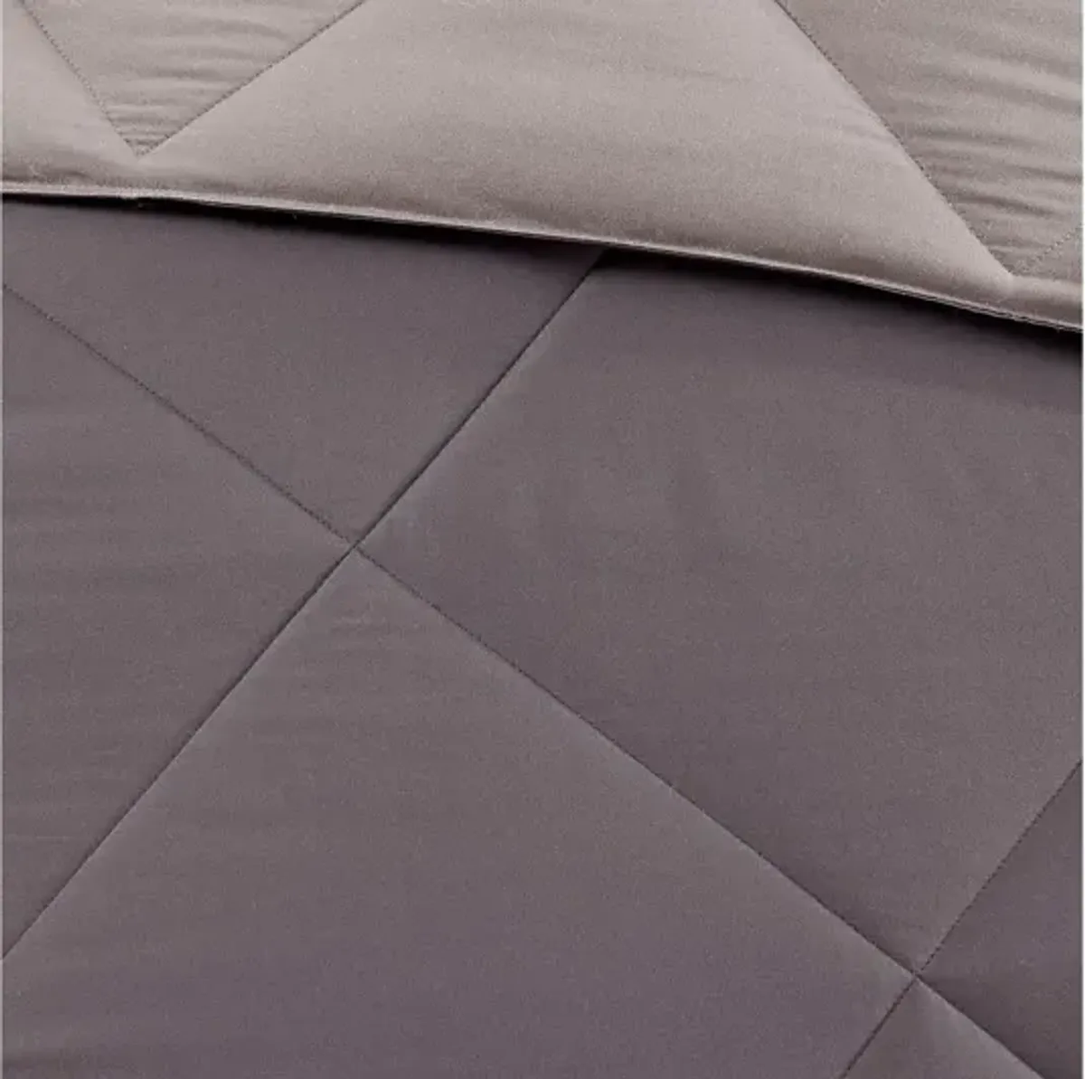 Larkspur 3M Scotchgard Diamond Quilting Reversible Down Alternative Full/Queen Comforter Set in Charcoal/Grey