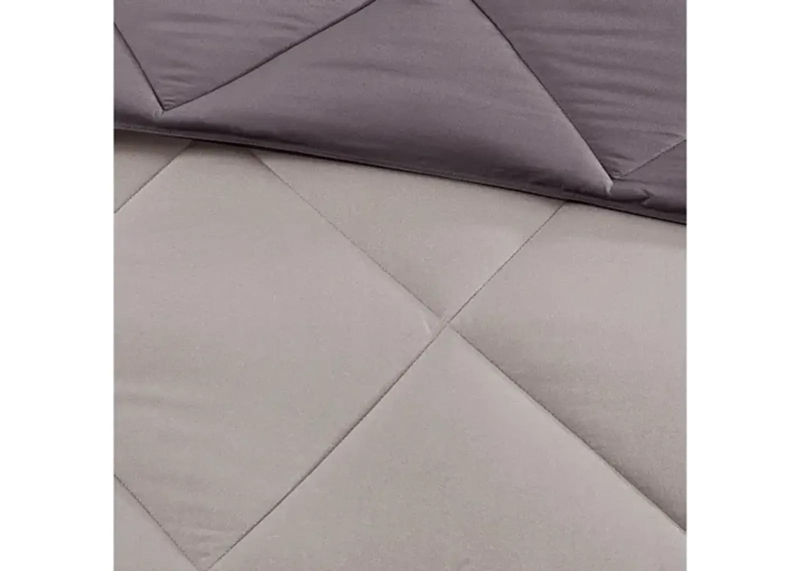 Larkspur 3M Scotchgard Diamond Quilting Reversible Down Alternative Full/Queen Comforter Set in Charcoal/Grey