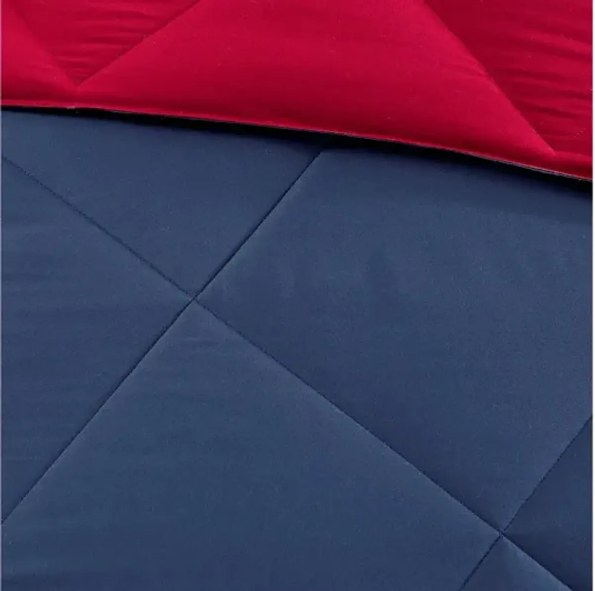 Larkspur 3M Scotchgard Diamond Quilting Reversible Down Alternative King Comforter Set in Red/Navy