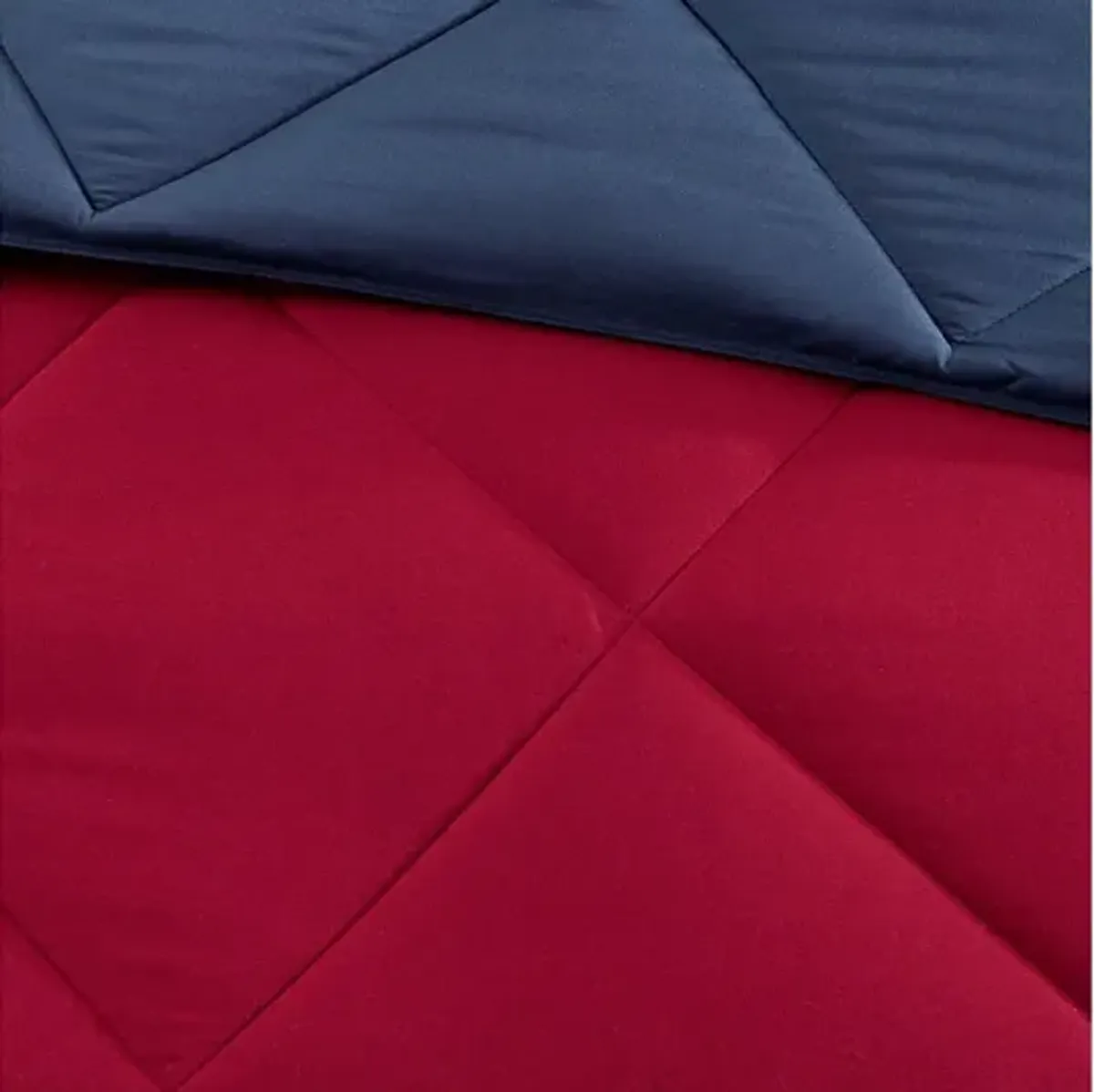 Larkspur 3M Scotchgard Diamond Quilting Reversible Down Alternative King Comforter Set in Red/Navy