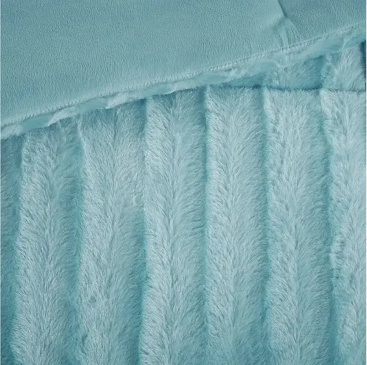 Duke Faux Fur Full/Queen Comforter Mini Set in Aqua