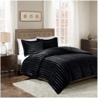Duke Faux Fur King/Cal King Comforter Mini Set in Black
