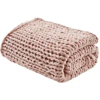 Handmade Chunky Double Knit Throw in Blush