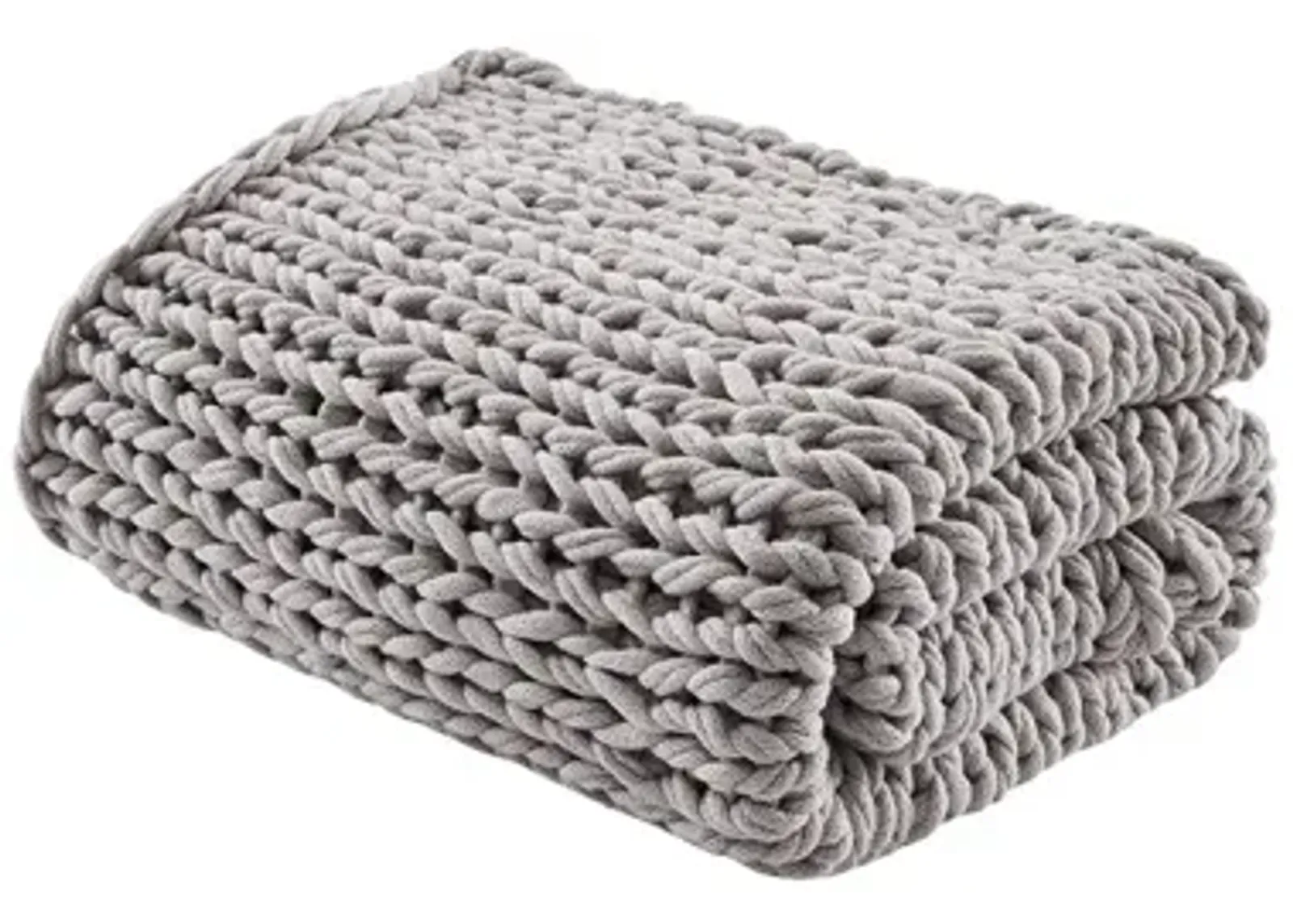 Handmade Chunky Double Knit Throw in Grey