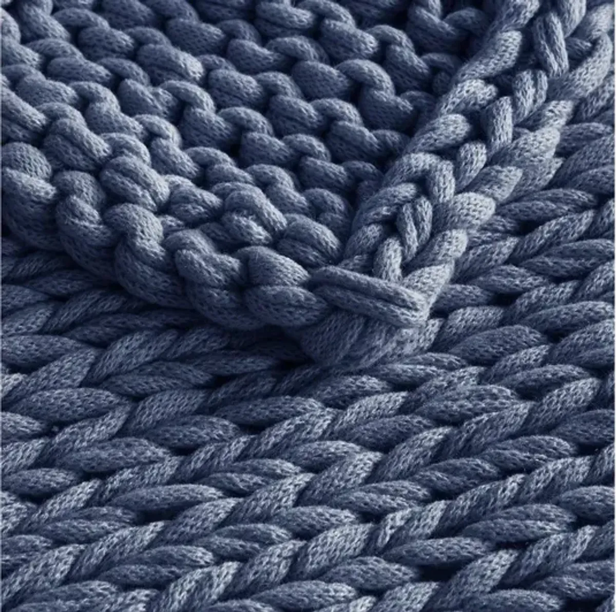 Handmade Chunky Double Knit Throw in Indigo