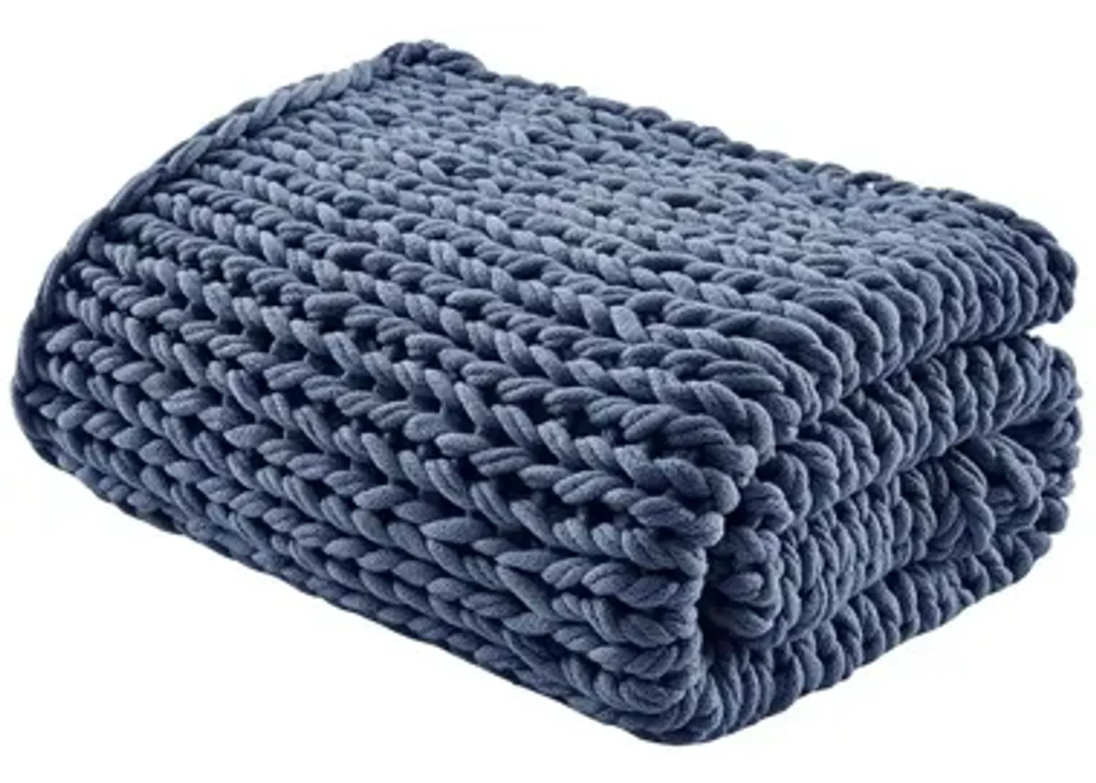 Handmade Chunky Double Knit Throw in Indigo