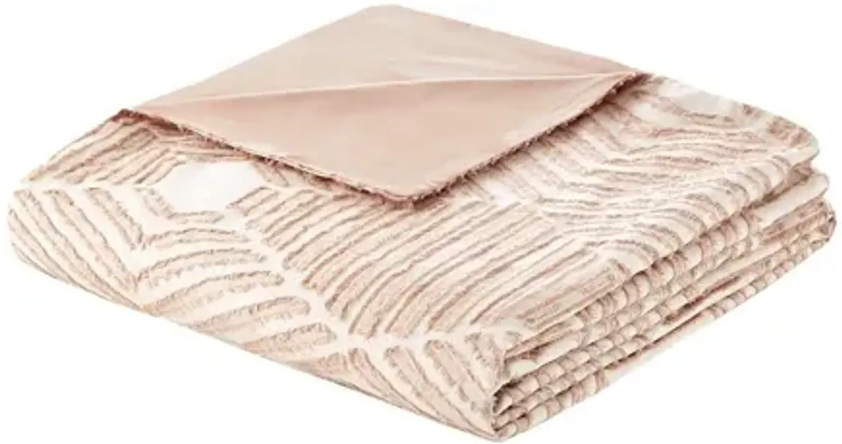 Ellipse Cotton Jacquard Full/Queen Duvet Cover Set in Blush