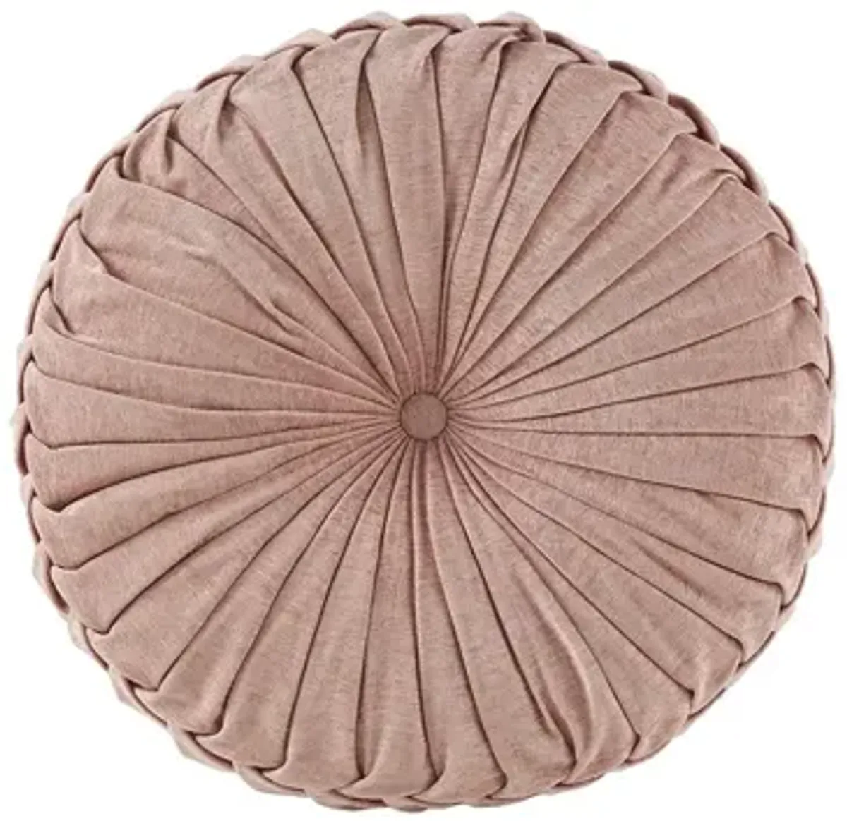 Loretta Poly Chenille Round Floor Pillow Cushion in Blush