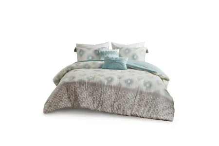Lila 5 Piece Cotton Full/Queen Comforter Set