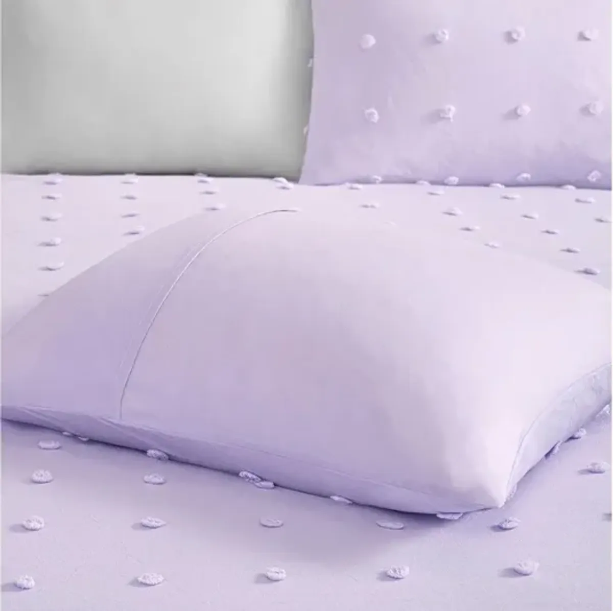 Callie Cotton Jacquard Pom Pom Twin Comforter Set in Lavender