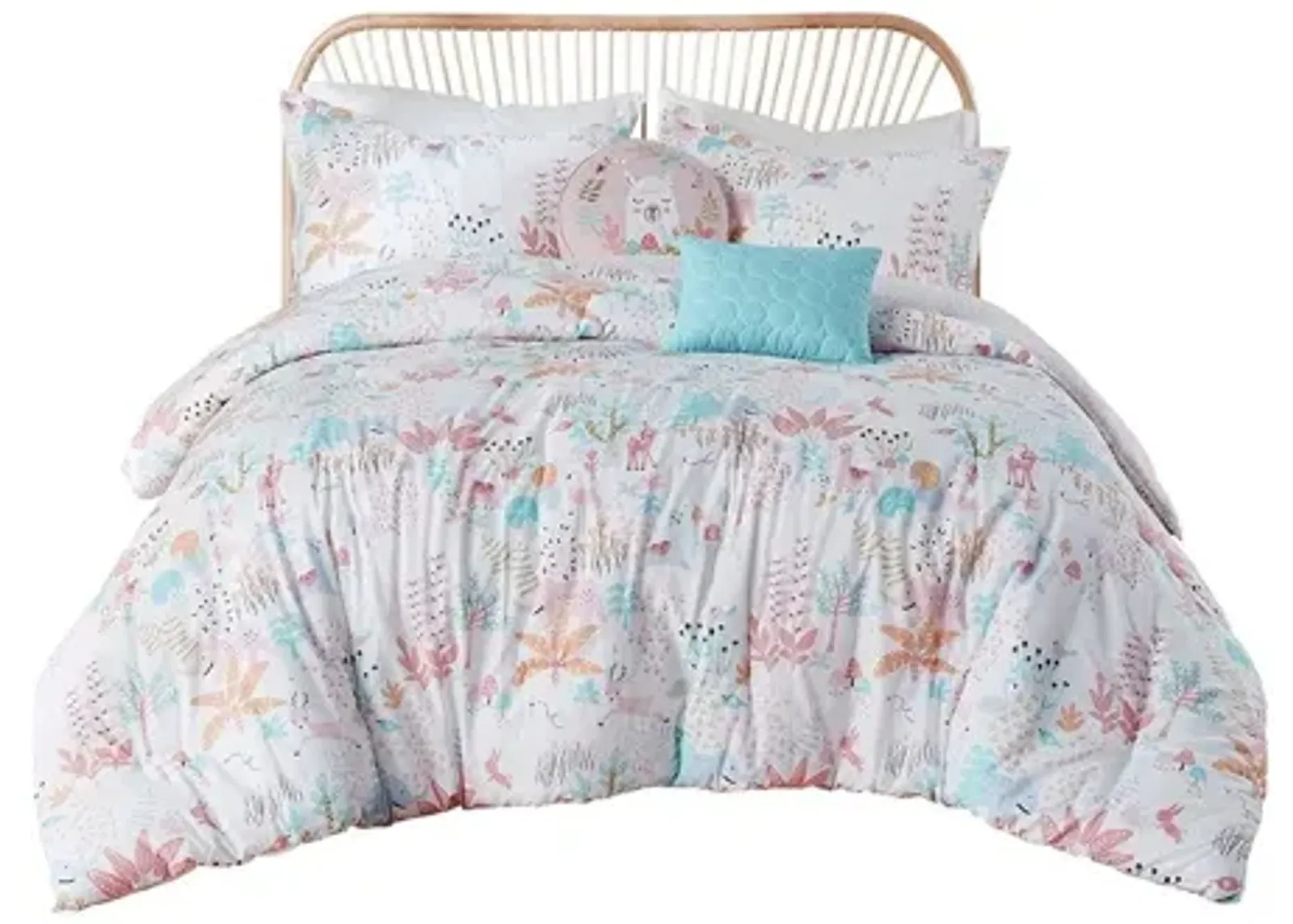 Iris Woodland Animals Cotton Reversible Twin Comforter Set