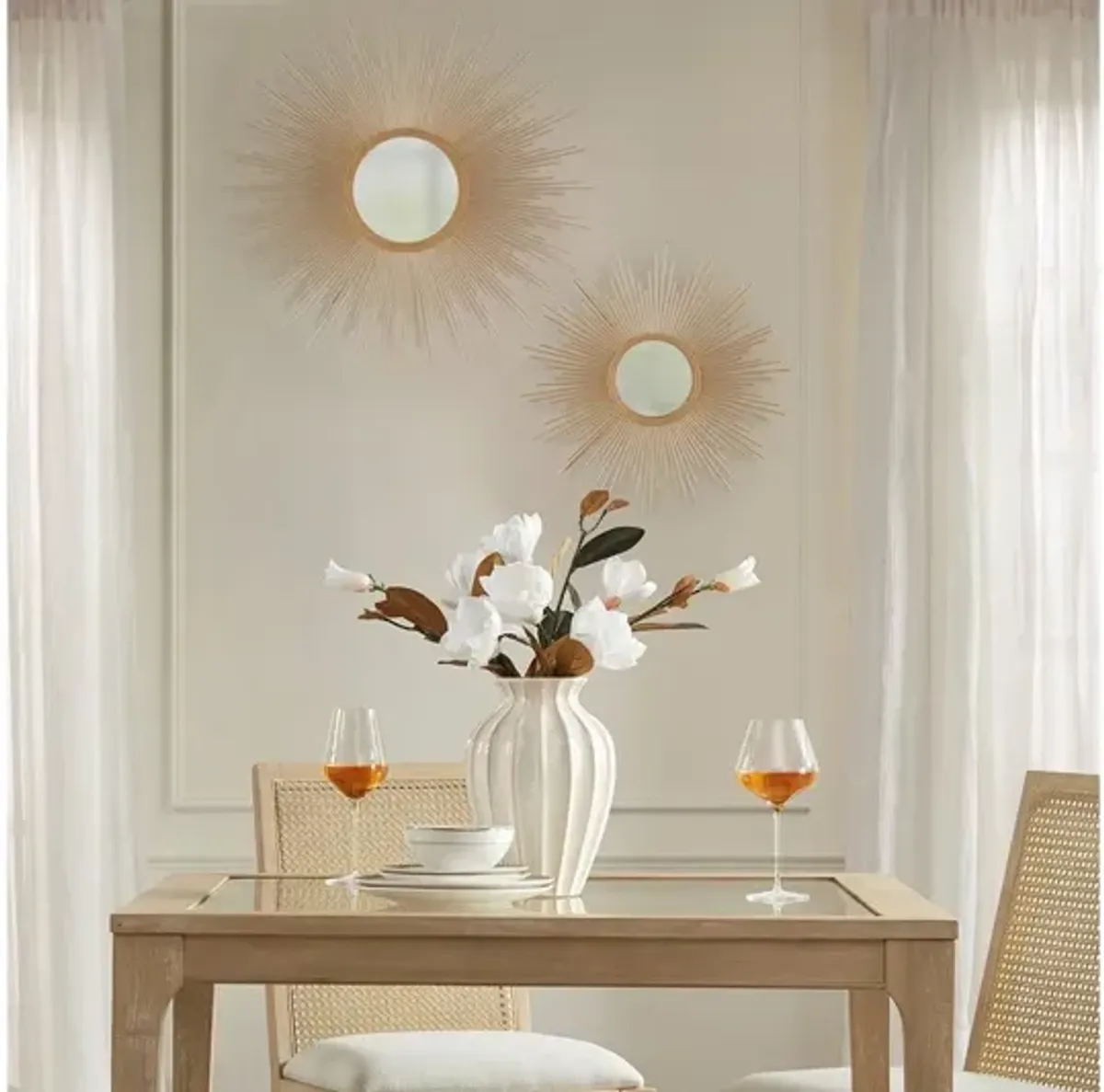 Fiore Small Sunburst Gold Mirror