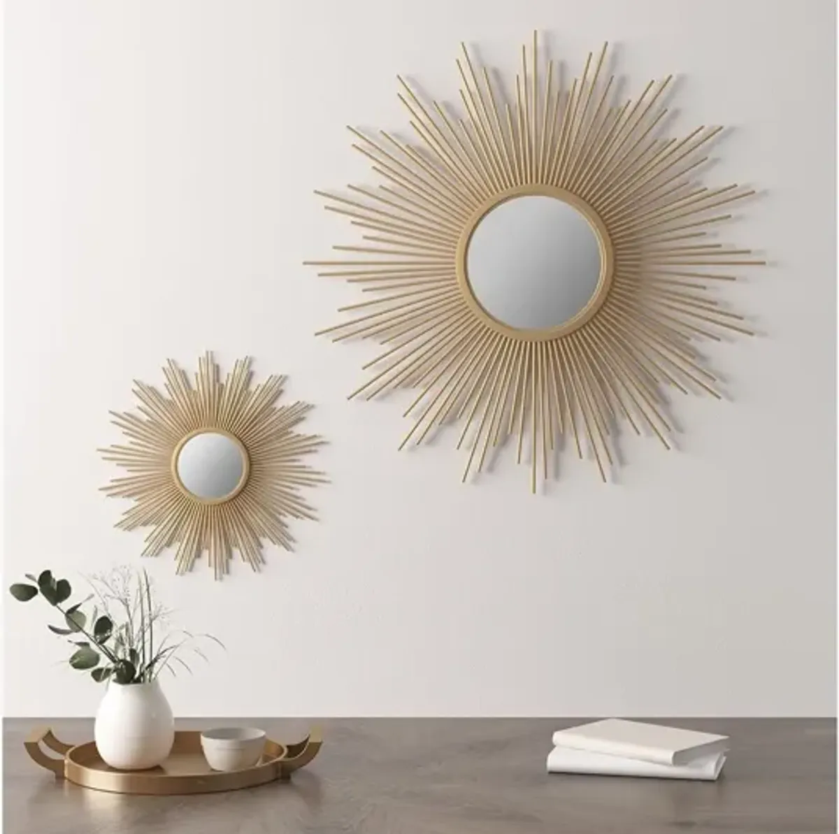 Fiore Small Sunburst Gold Mirror