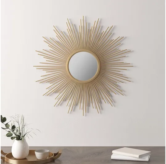 Fiore Large Sunburst Gold Mirror